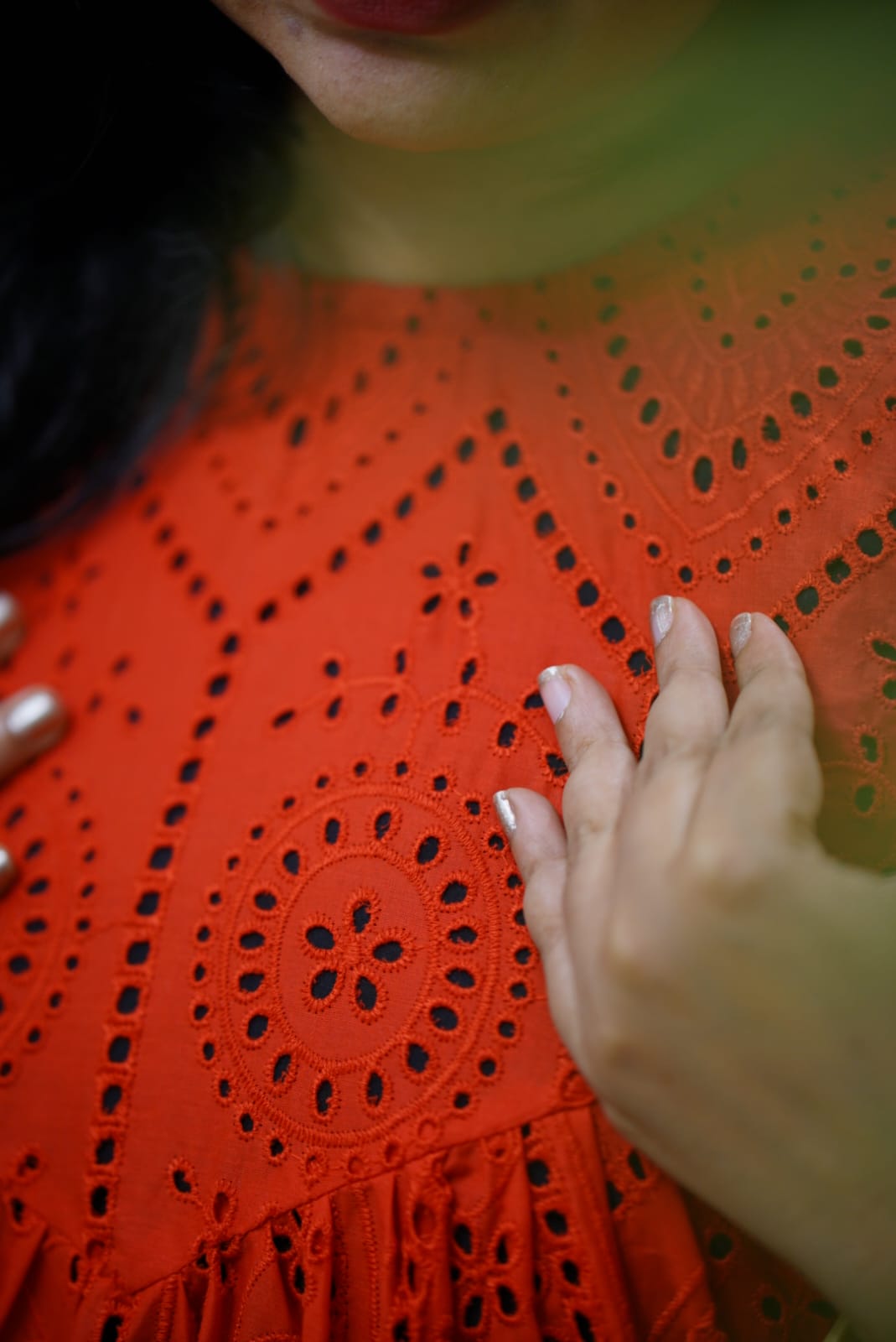 Red Hackoba Kurti Dress - Ready