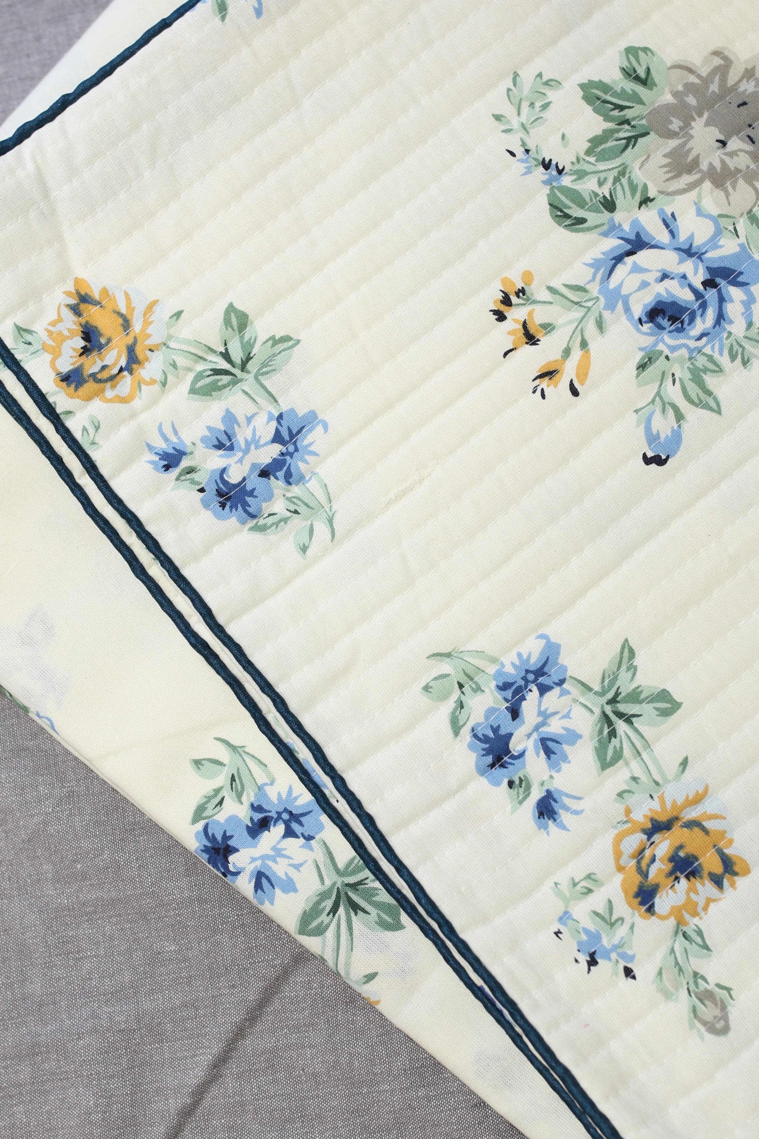 Bedsheets - King anokhi Quilted pillow cover bedsheets pastel exc