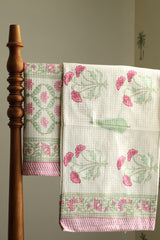 Towels - Waffle Handblock print Towel Set