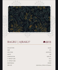 Upholstery fabrics -Ajrakh(Bagru)