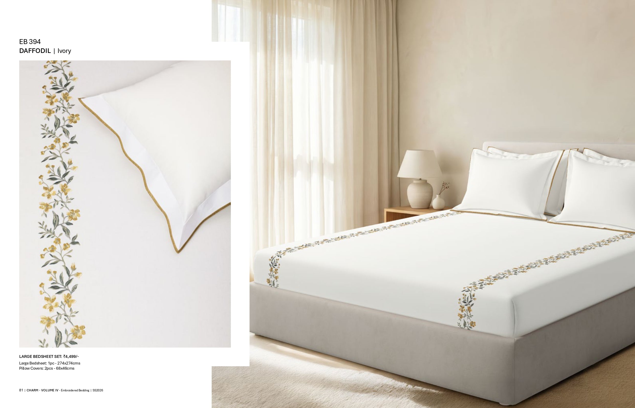 Bedsheets - King Premium machine embroidery bedsheets Sansaar : Saembro