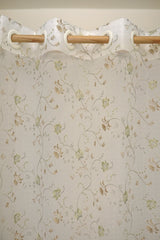 Curtains-Embroidered organza sheer curtains