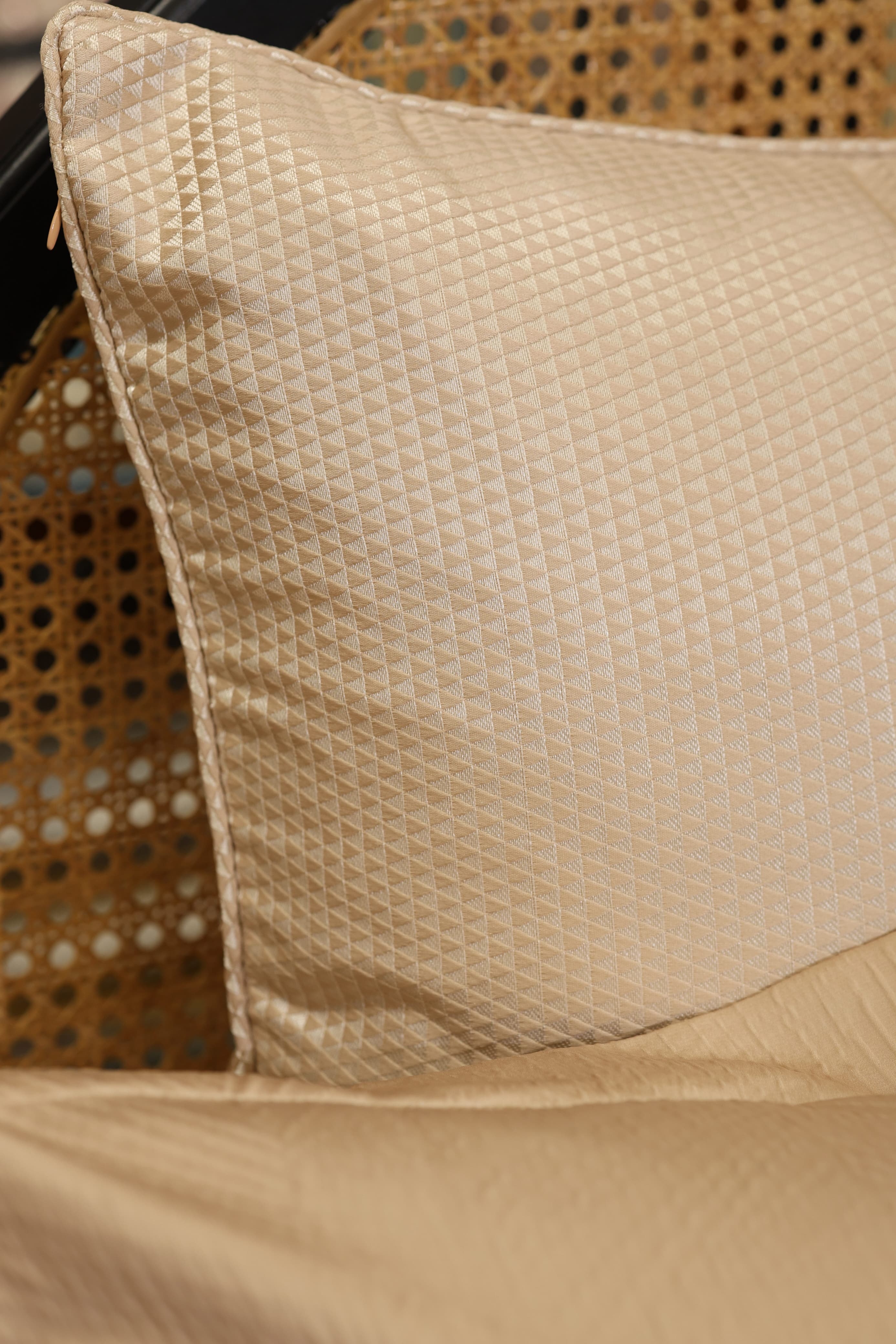 Champagne Luxe Cotton Bed Linen Ensemble with Duvet Cover Ddecor