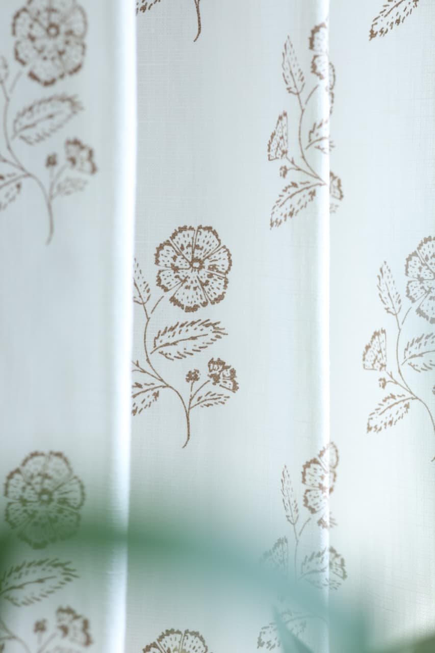 Curtains - Rustic Wildflower Printed Opaque Curtain