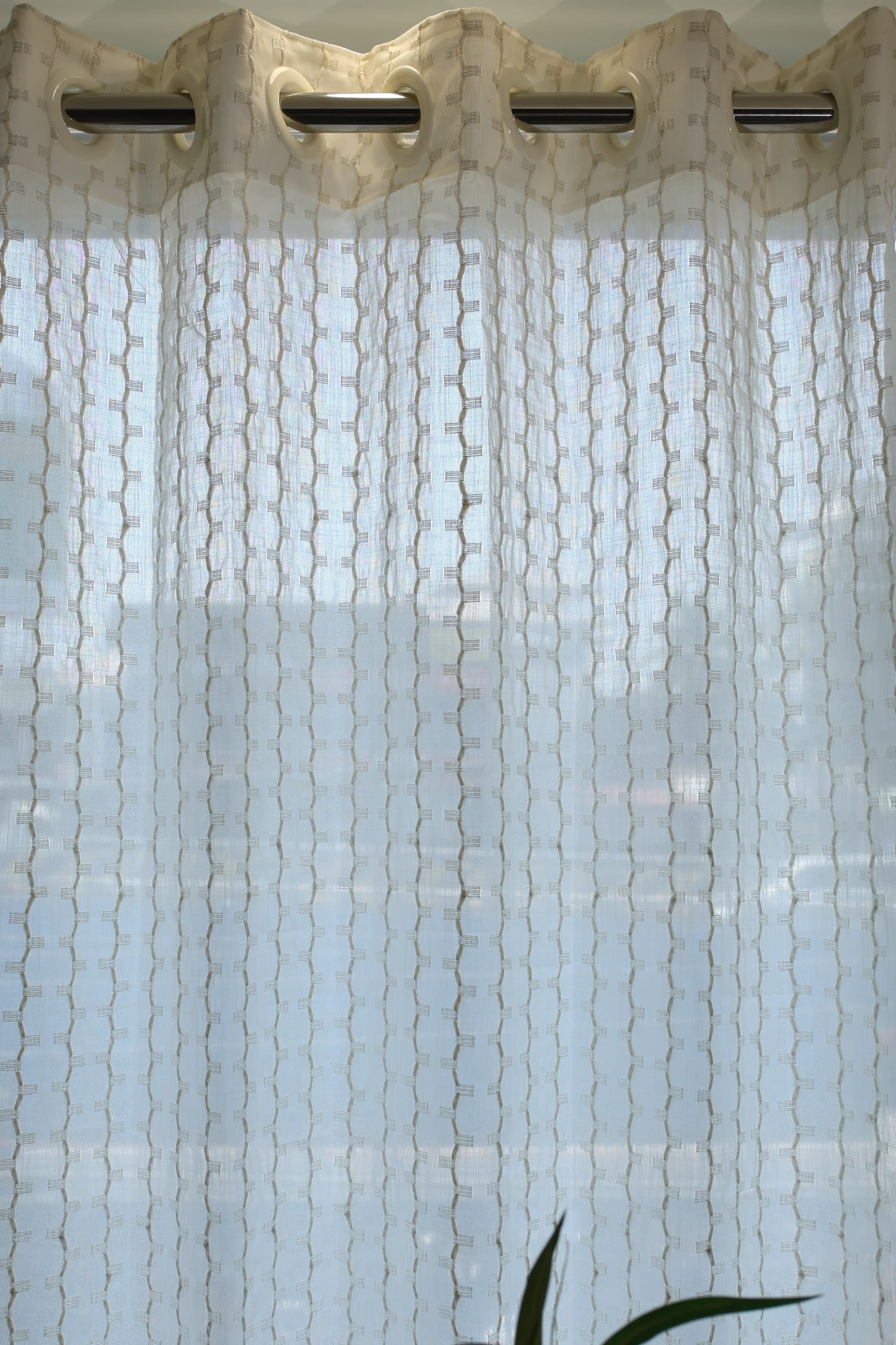 Curtains - Premium Embroidery sheer curtains ( Merano zinnia ) white base shade prebooking