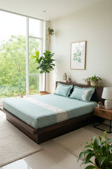 Check King Floral Embroidery Bedspread bed sheet