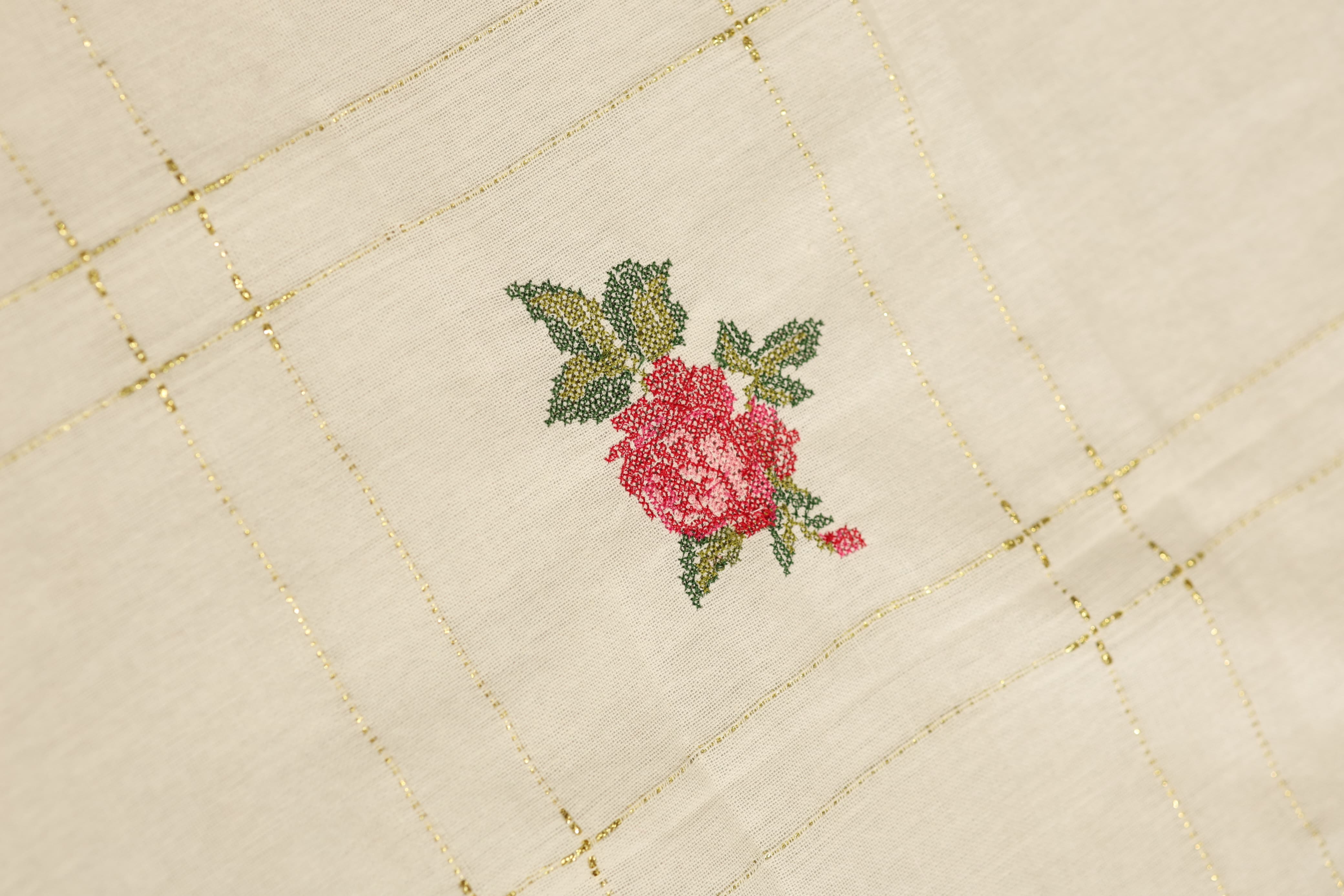 Table Cloth Cross Stitch embroidery - Onam