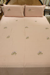 King Size Premium Machine Embroidery Bedsheet Set with 2 Pillow Covers (108x108")