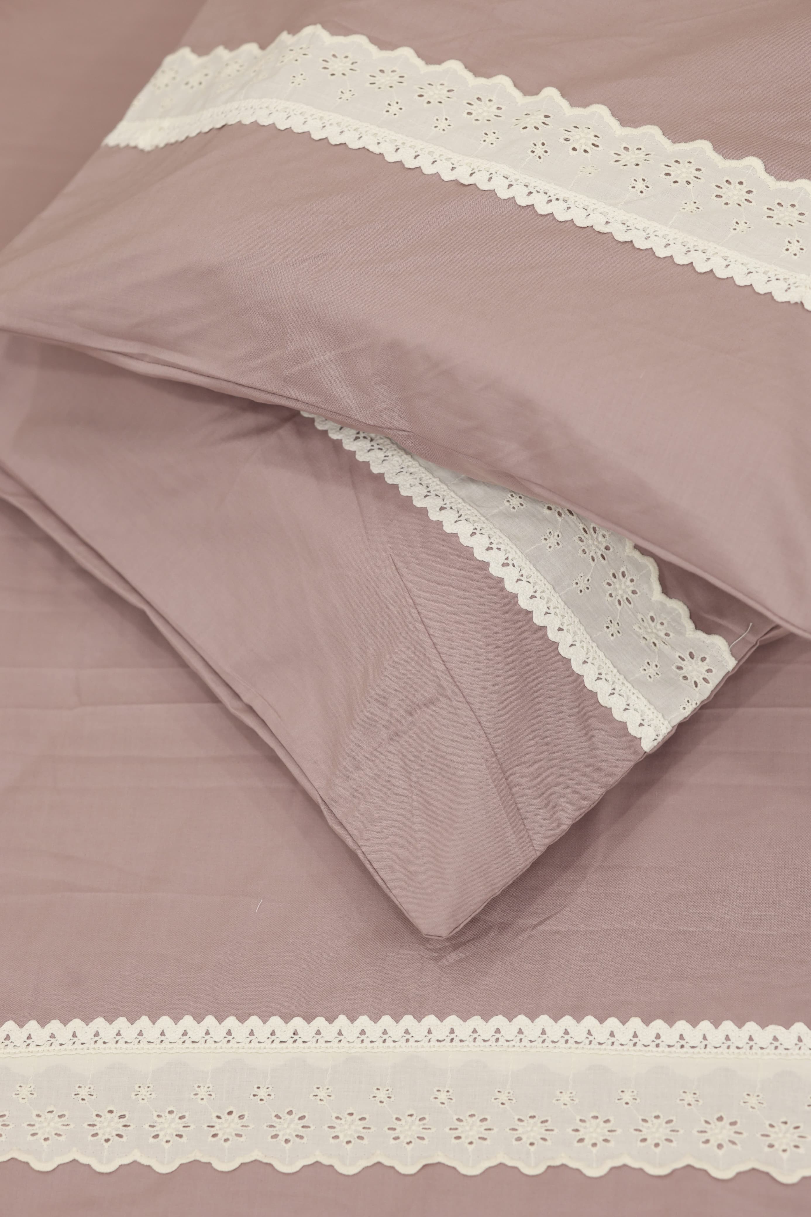 Premium Soft Cotton Lace Bedsheet Set – King Size