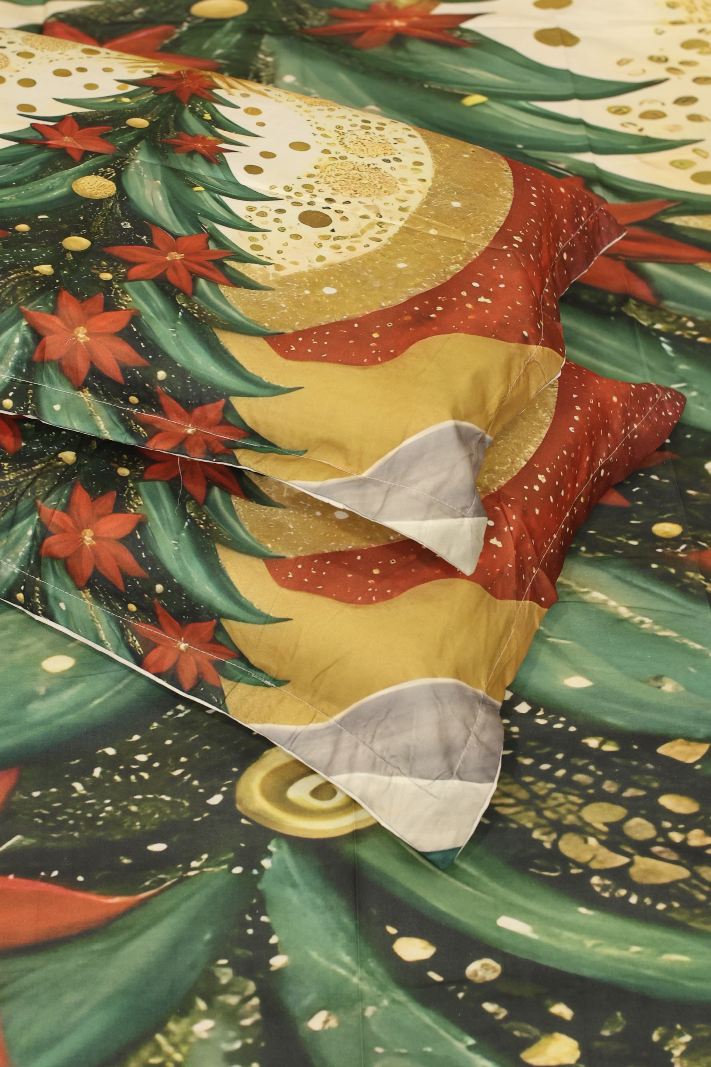 Christmas 7D Panel Print King Size Bedsheet Set - Xmas edition