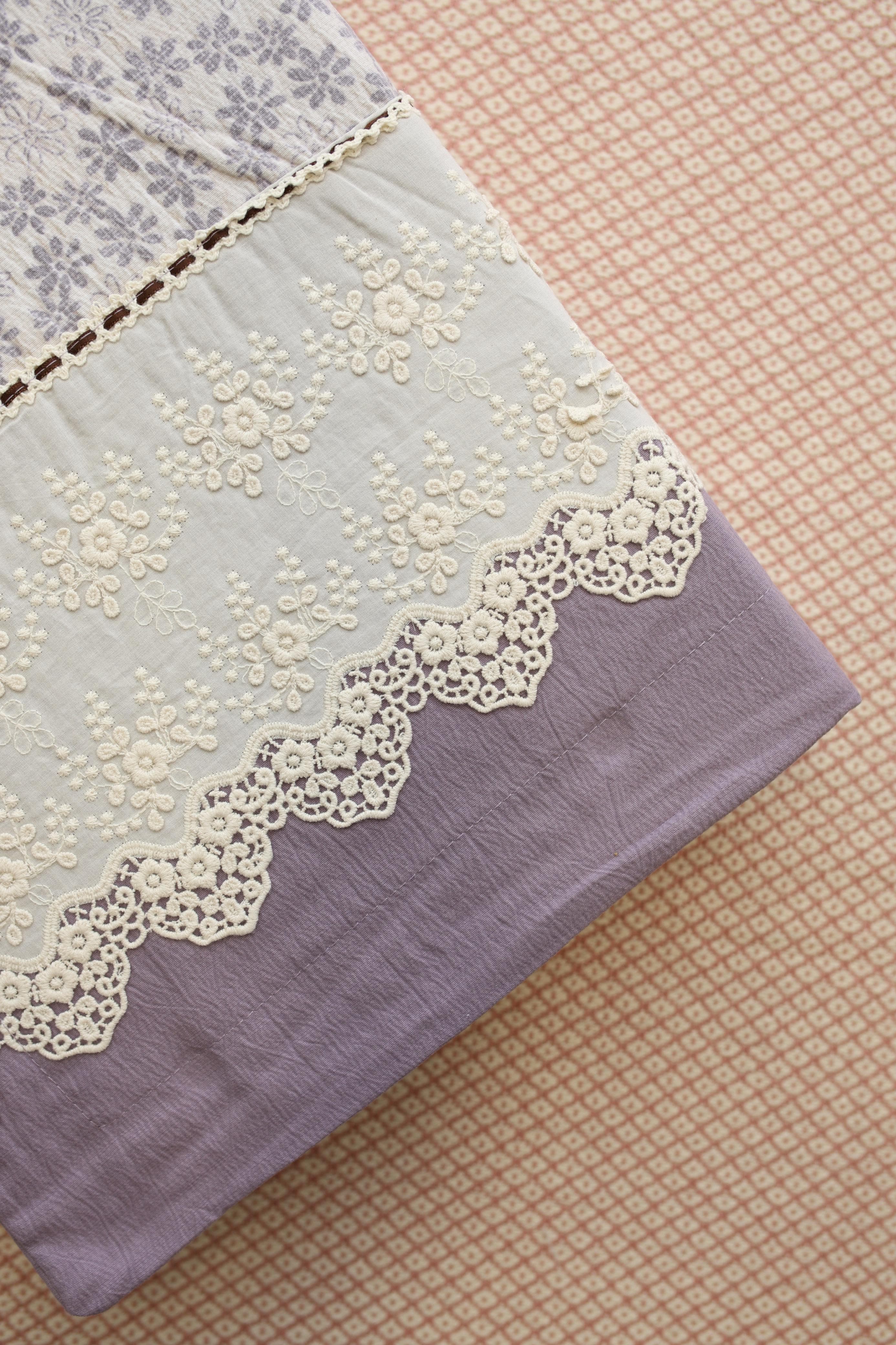 Bedsheets - Premium King soft cotton lace bedsheets majestic