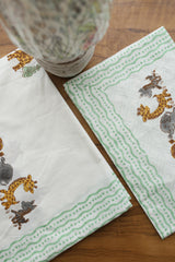 White Lilly Cotton Handblock Percale Single Bedsheet