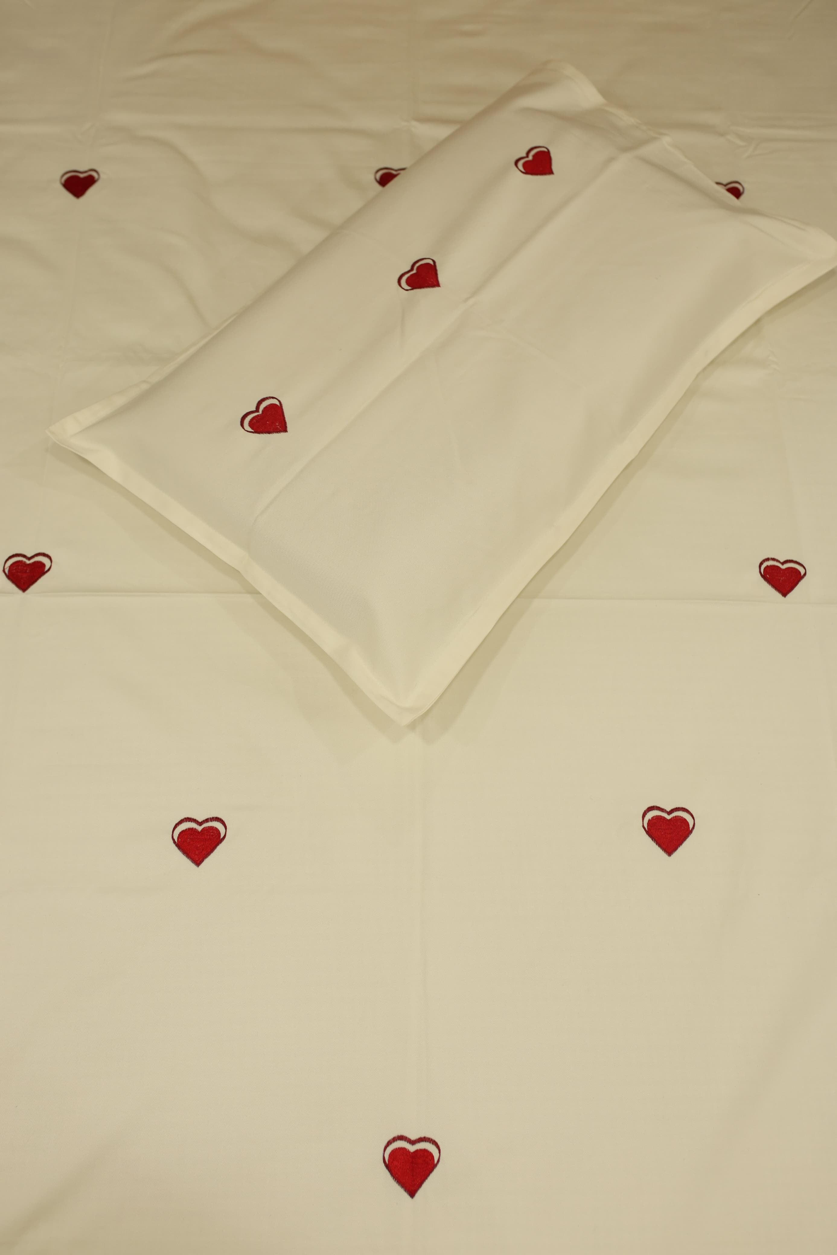 Bedsheets - single premium machine embroidery White  bedsheets