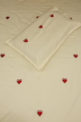 Bedsheets - single premium machine embroidery White  bedsheets