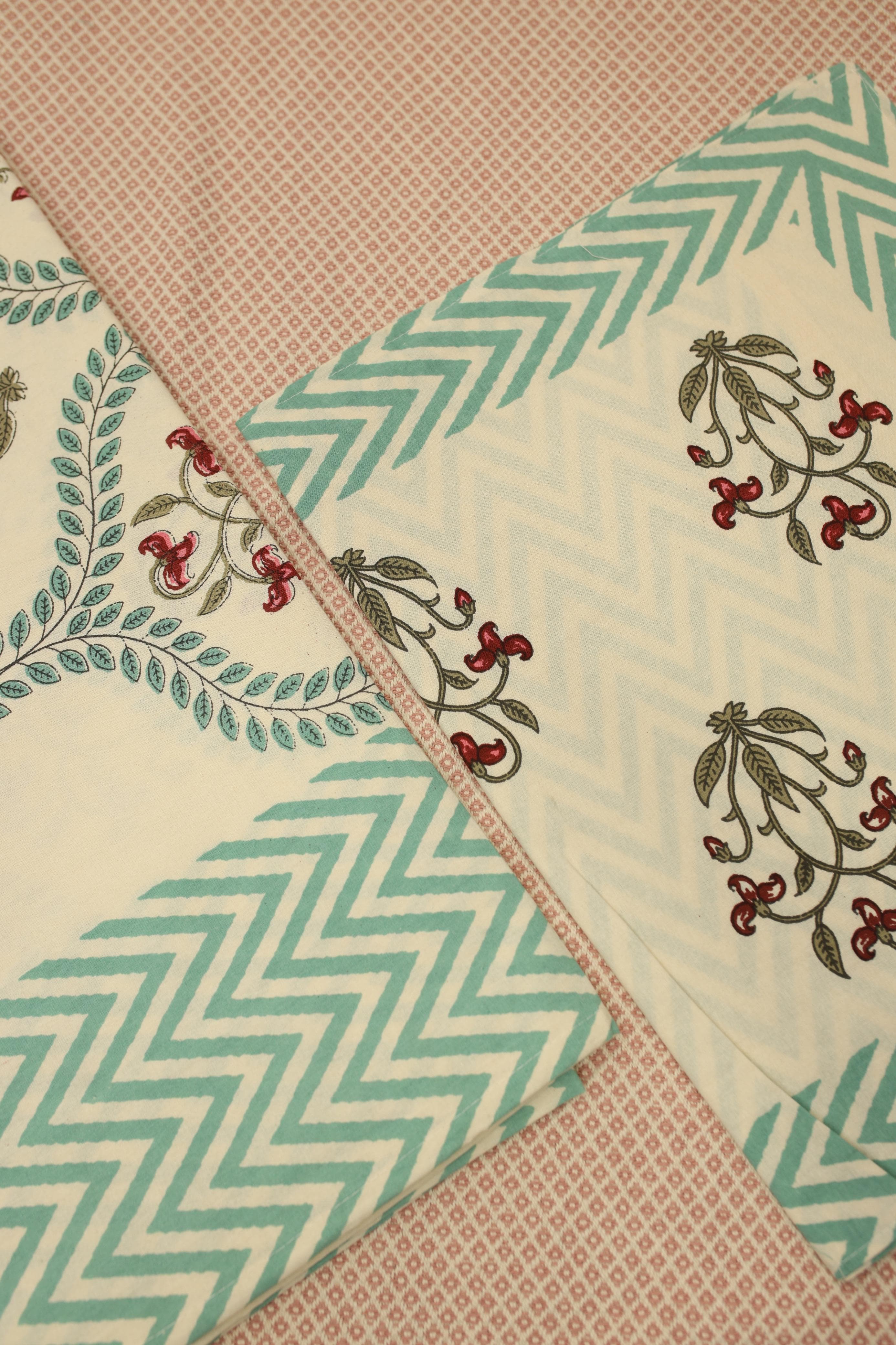 Bedsheets - Handblock print queen bedsheets Diwali sale