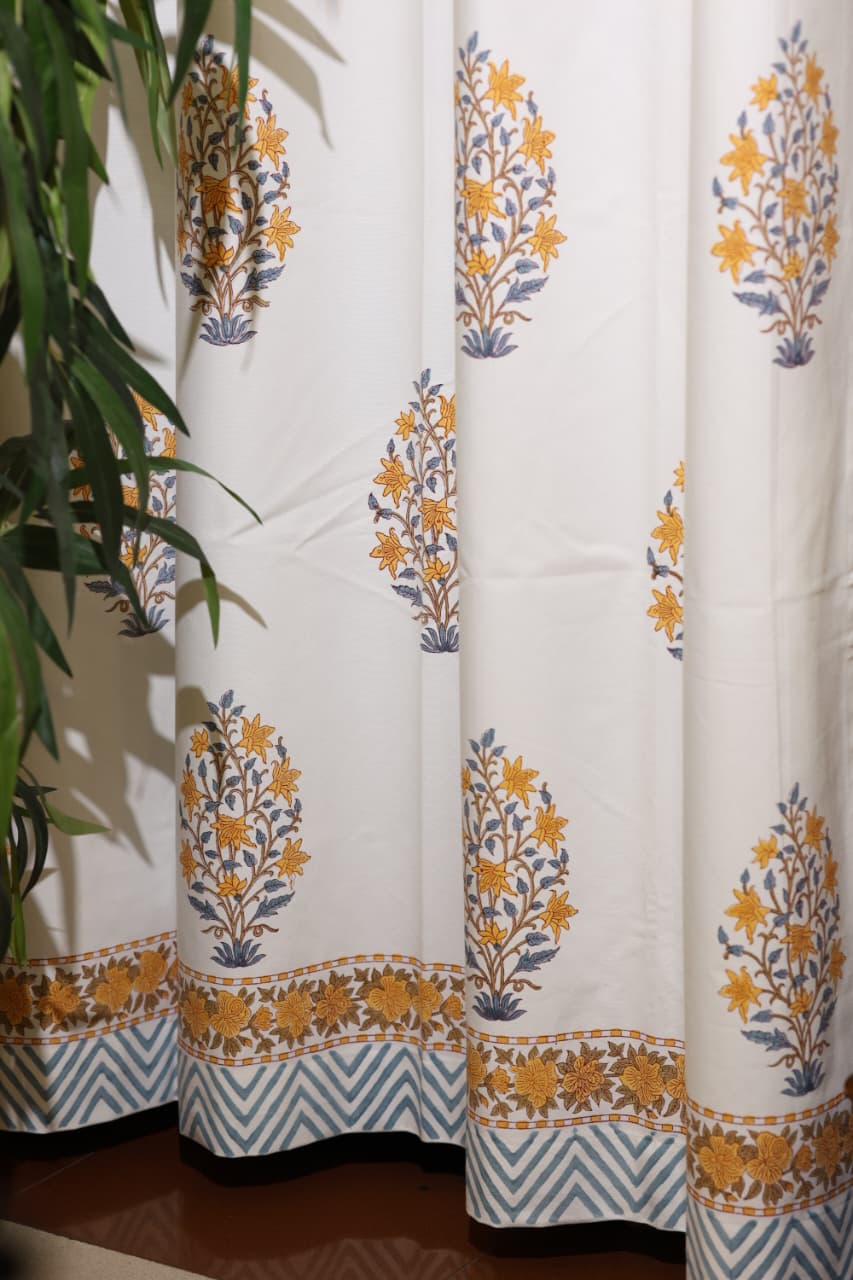 Curtains - Handblock printed curtains Diwali sale