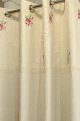 Curtains - Cross stitch embroidery opaque curtains lattice rose Prebooking