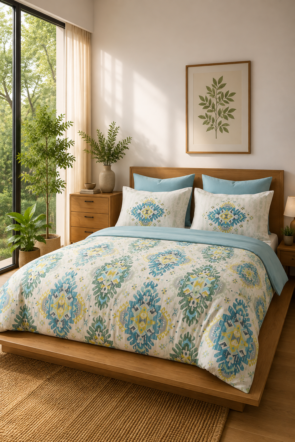 Bedsheets - Premium digital print floral king size soft cotton bedsheets (Souv)