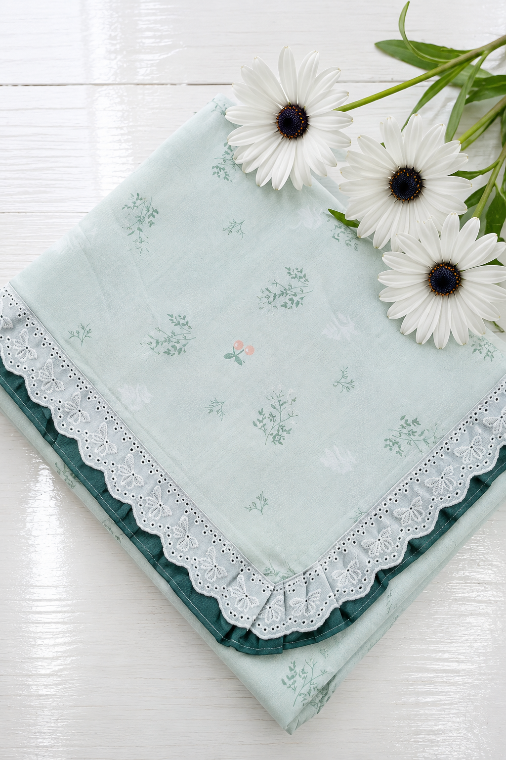 Bedsheets - Premium King cotton lace bedsheets majestic
