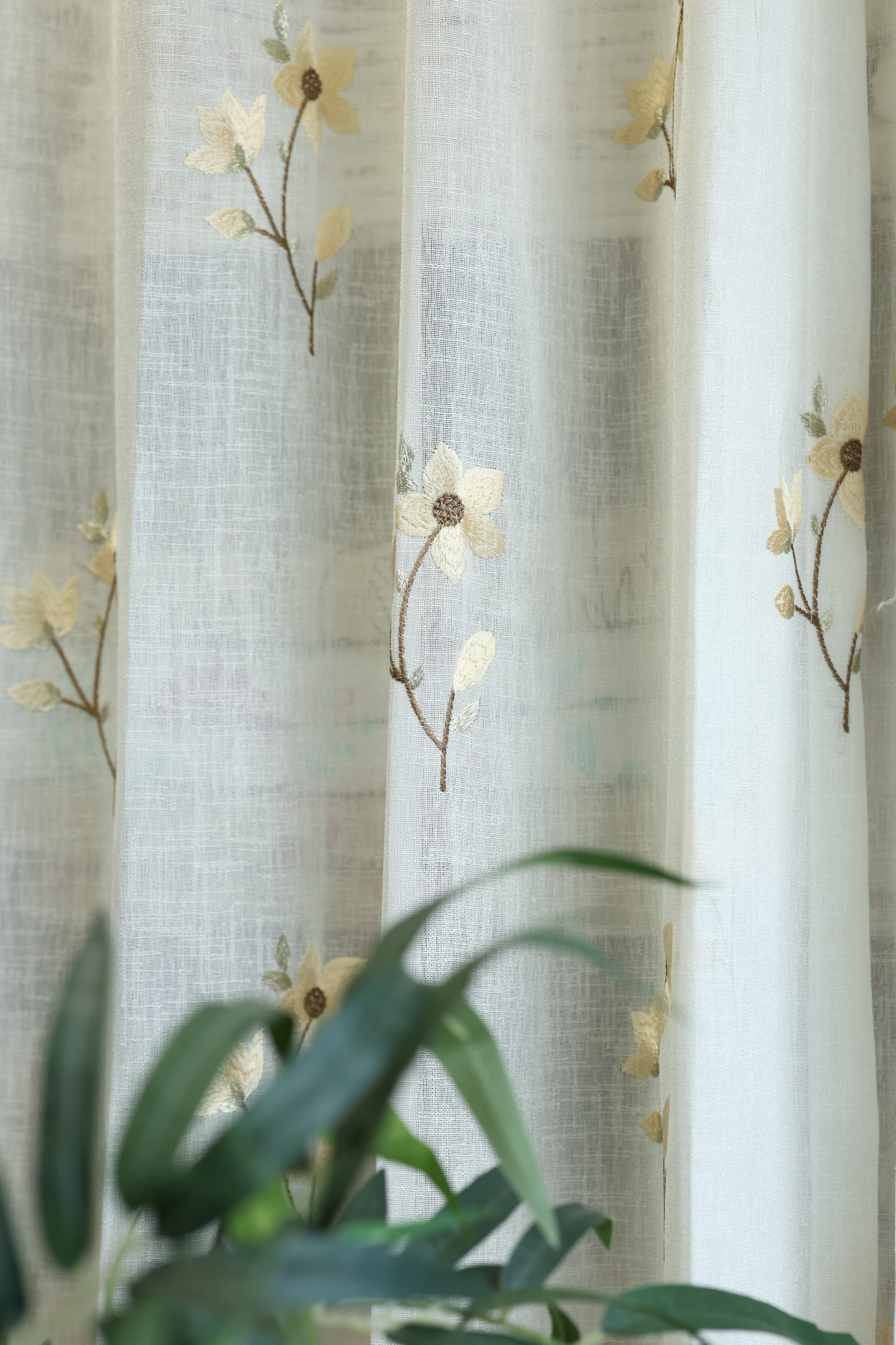 Marigold Embroidery Sheer Curtain