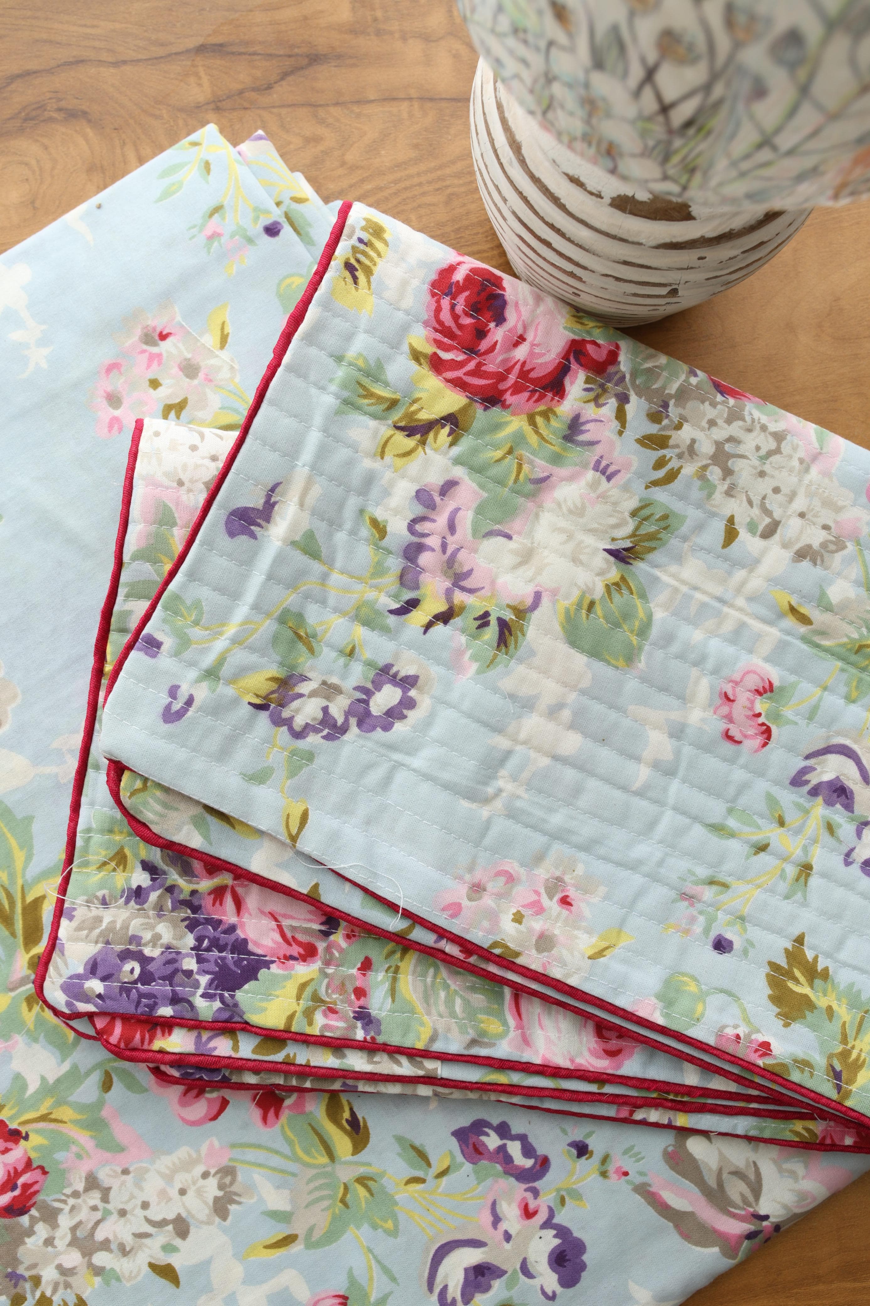 Bedsheets - King anokhi Quilted pillow cover bedsheets pastel exc