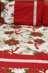 Bedsheets - King premium machine embroidery bedsheets lace bedsheets Xmas edition