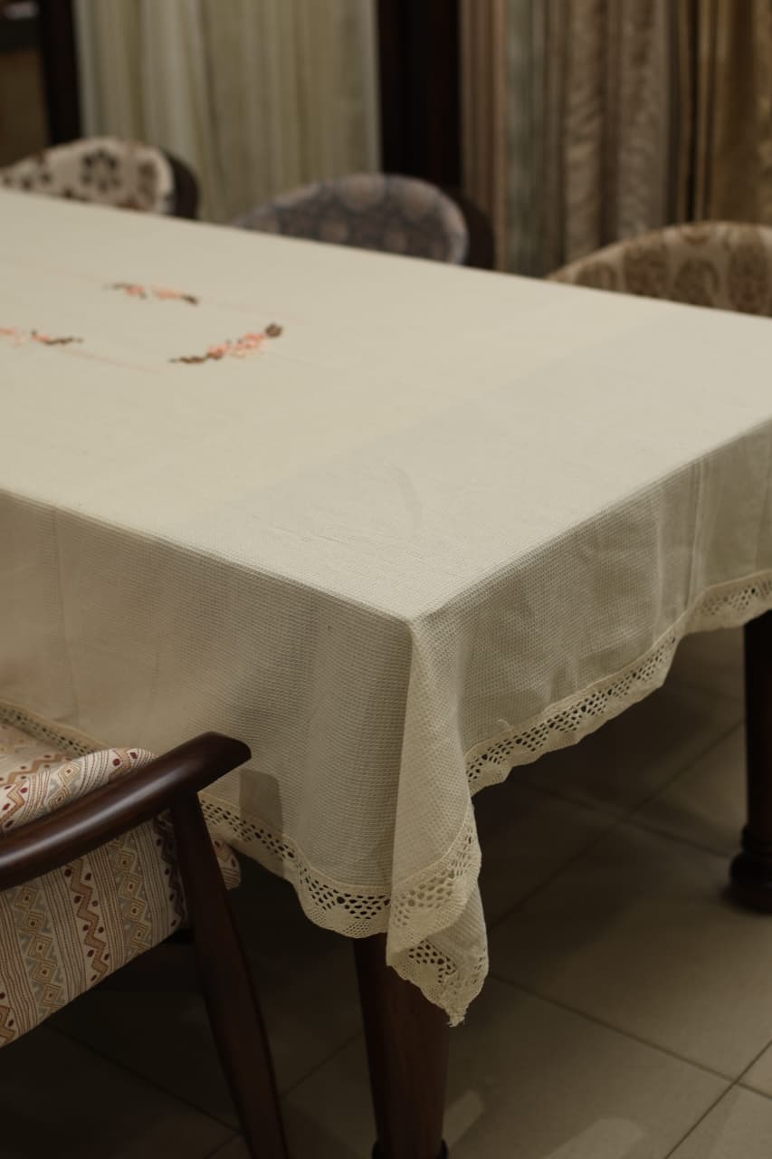 Table cloths - 8 seater ribbon embroidery