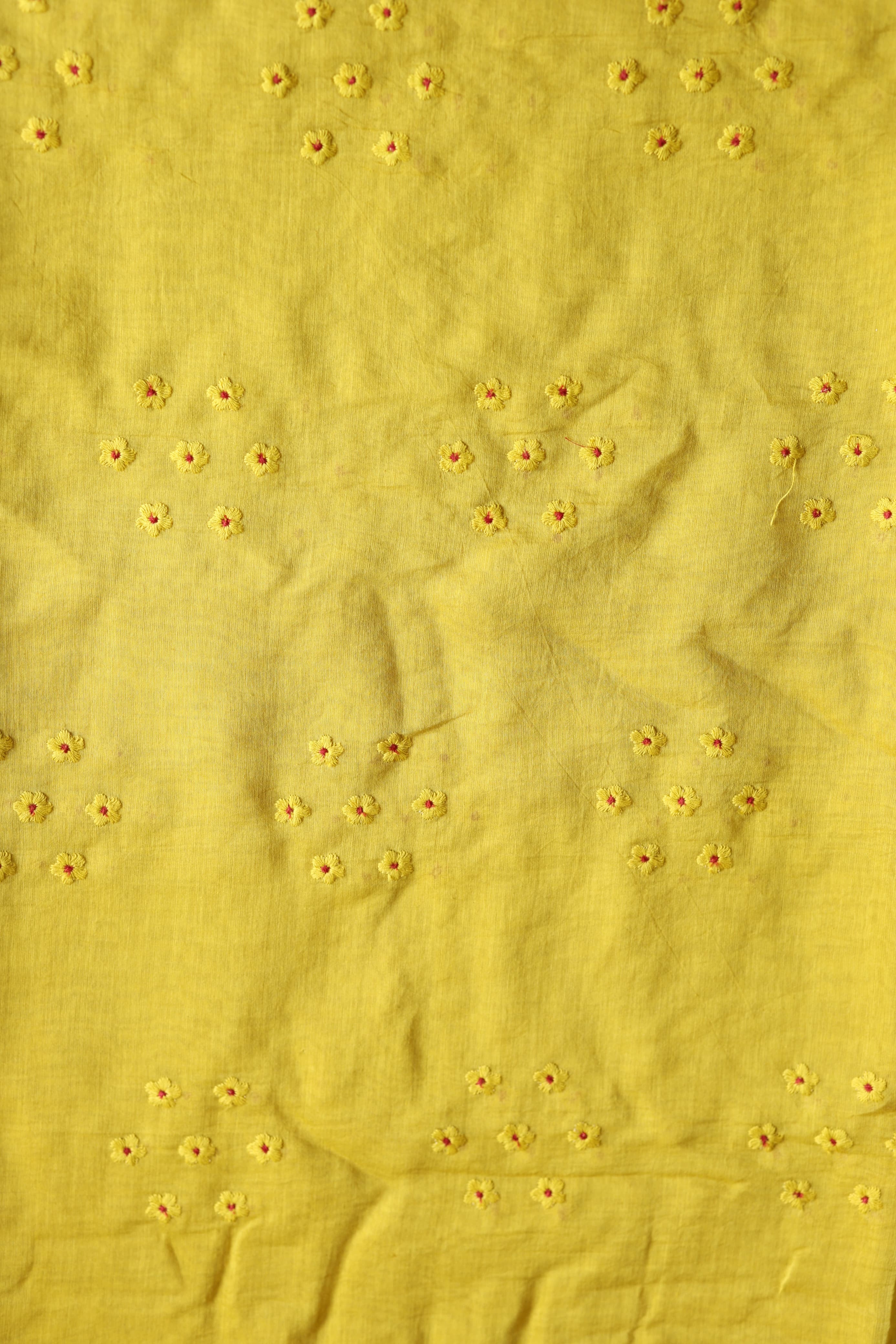 Fabrics - Chanderi embroidery kurti fabric