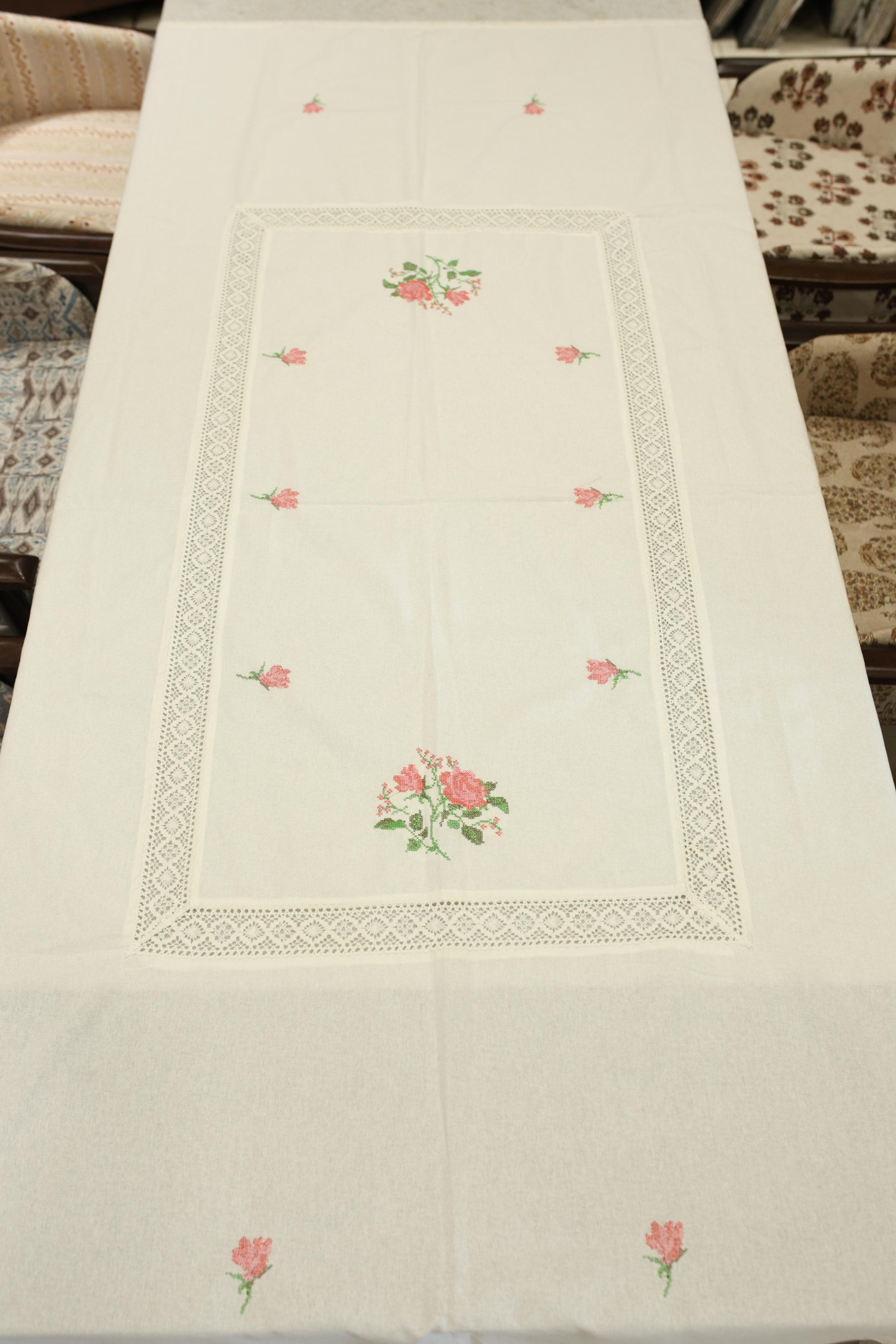 Table cloths - 6 seater cross stitch embroidery