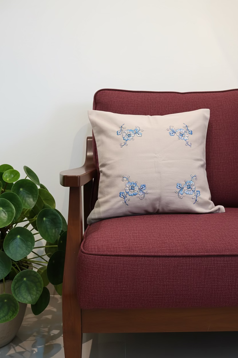 Cushion covers:Cross stitch embroidery 16*16 inches