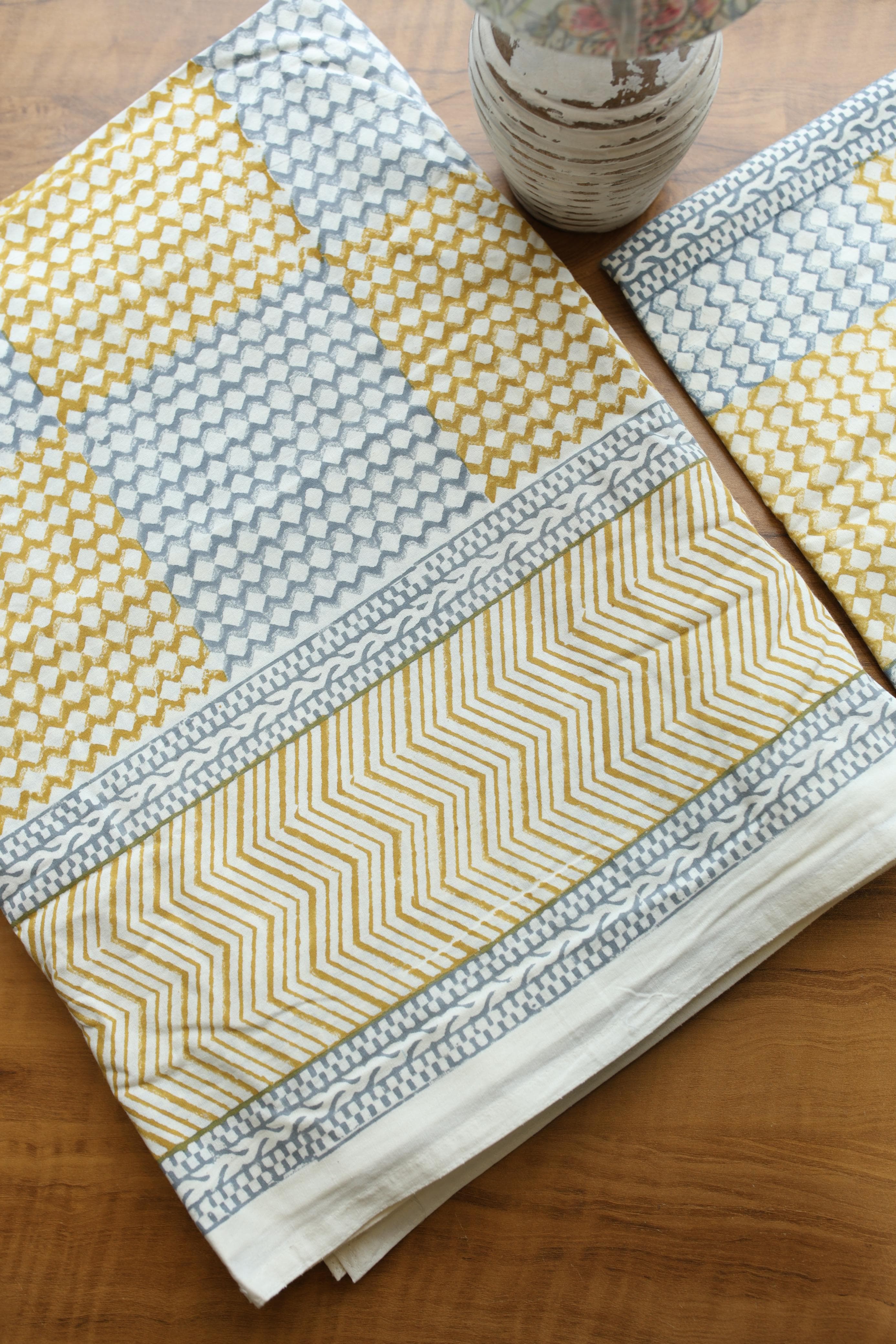 Bedsheets - Super king Mugal premium handblock cotton bedsheets