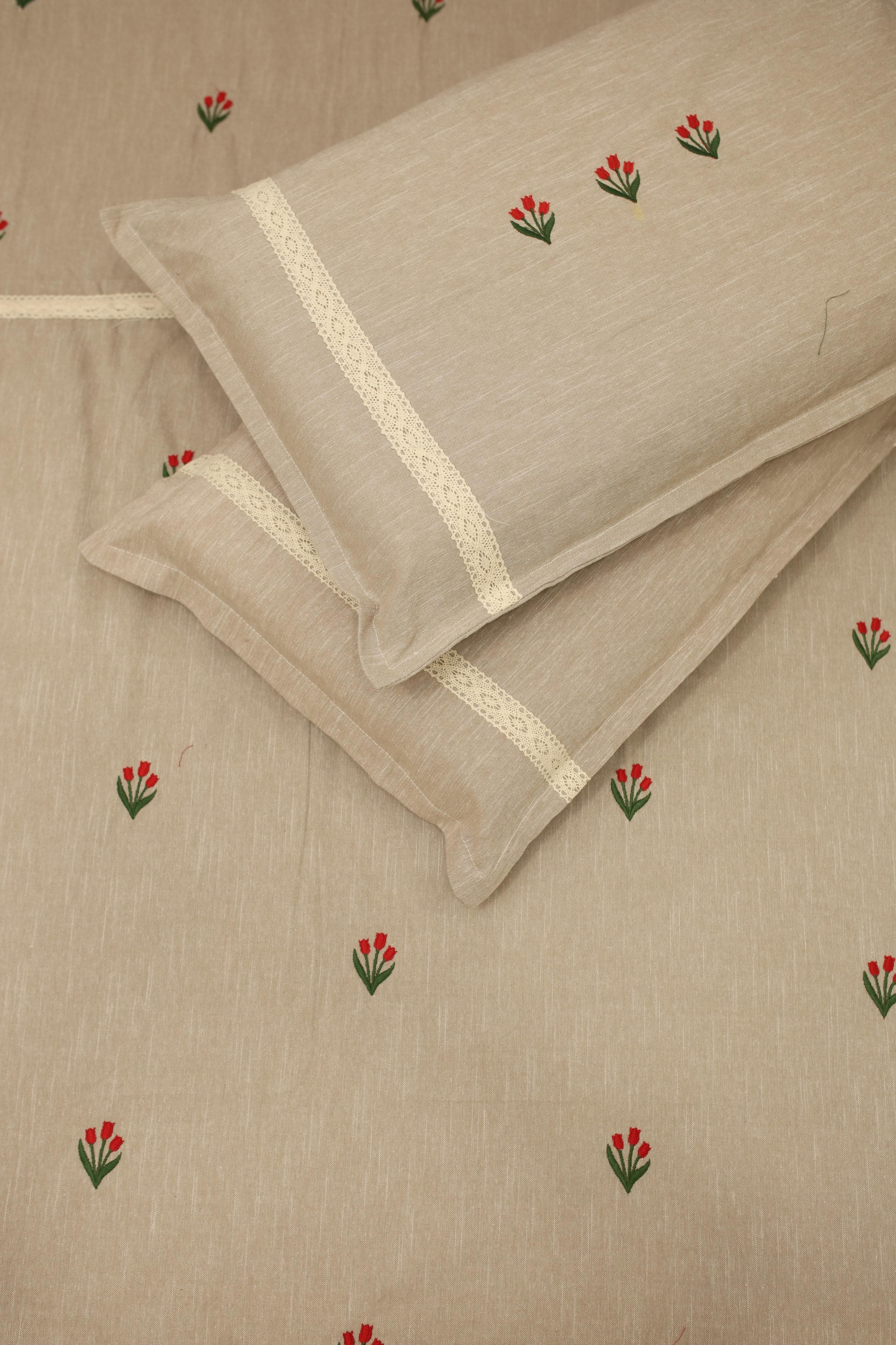 Bedsheets - Queen cross stitch embroidered bedsheets