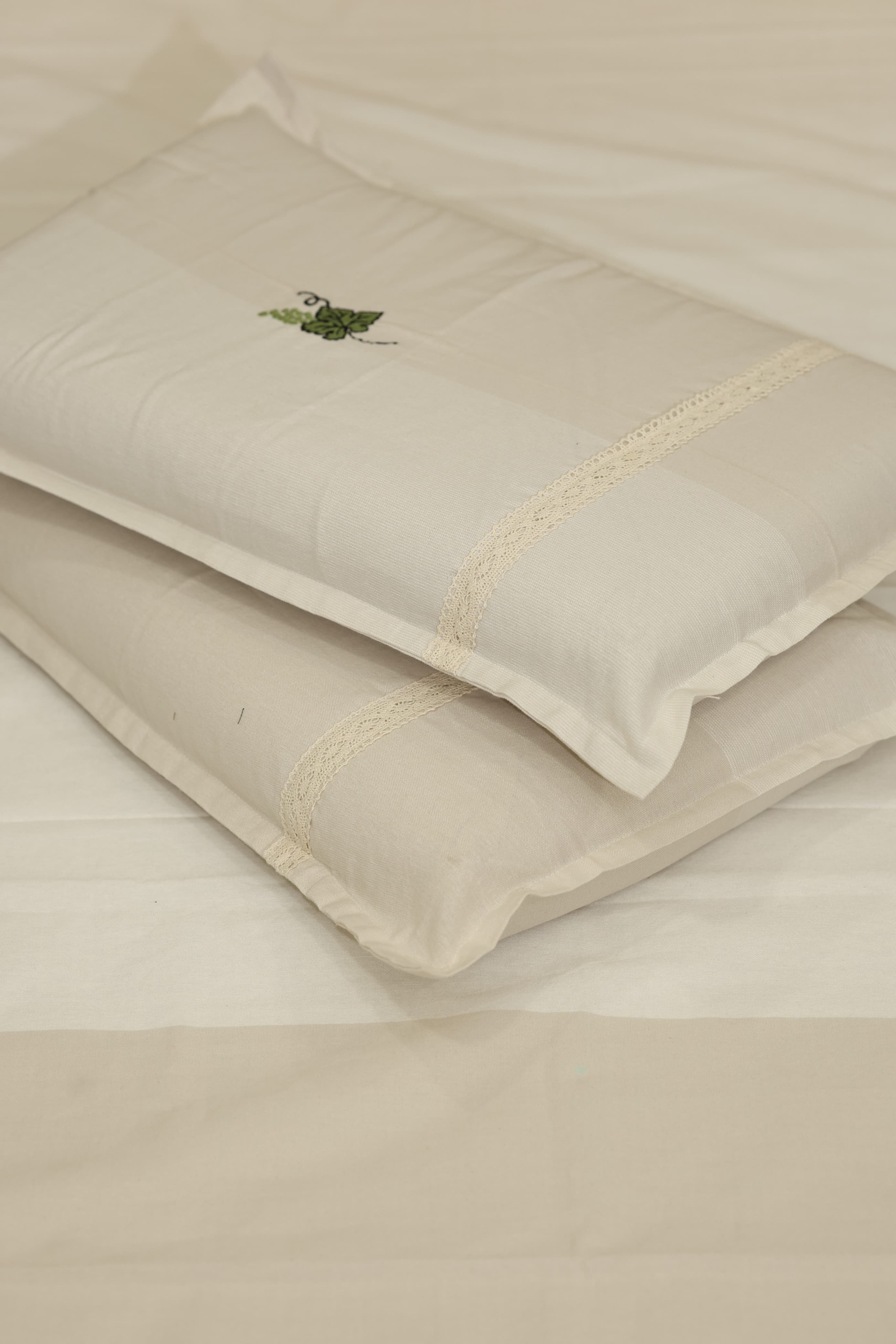 Vine Embroidery Cotton Double Bedsheet Set