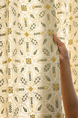 Curtains : Premium embroidery opaque curtains prebooking (description )Olive Trellis