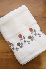 Premium Floral Embroidery  Bath Towel – Pastel