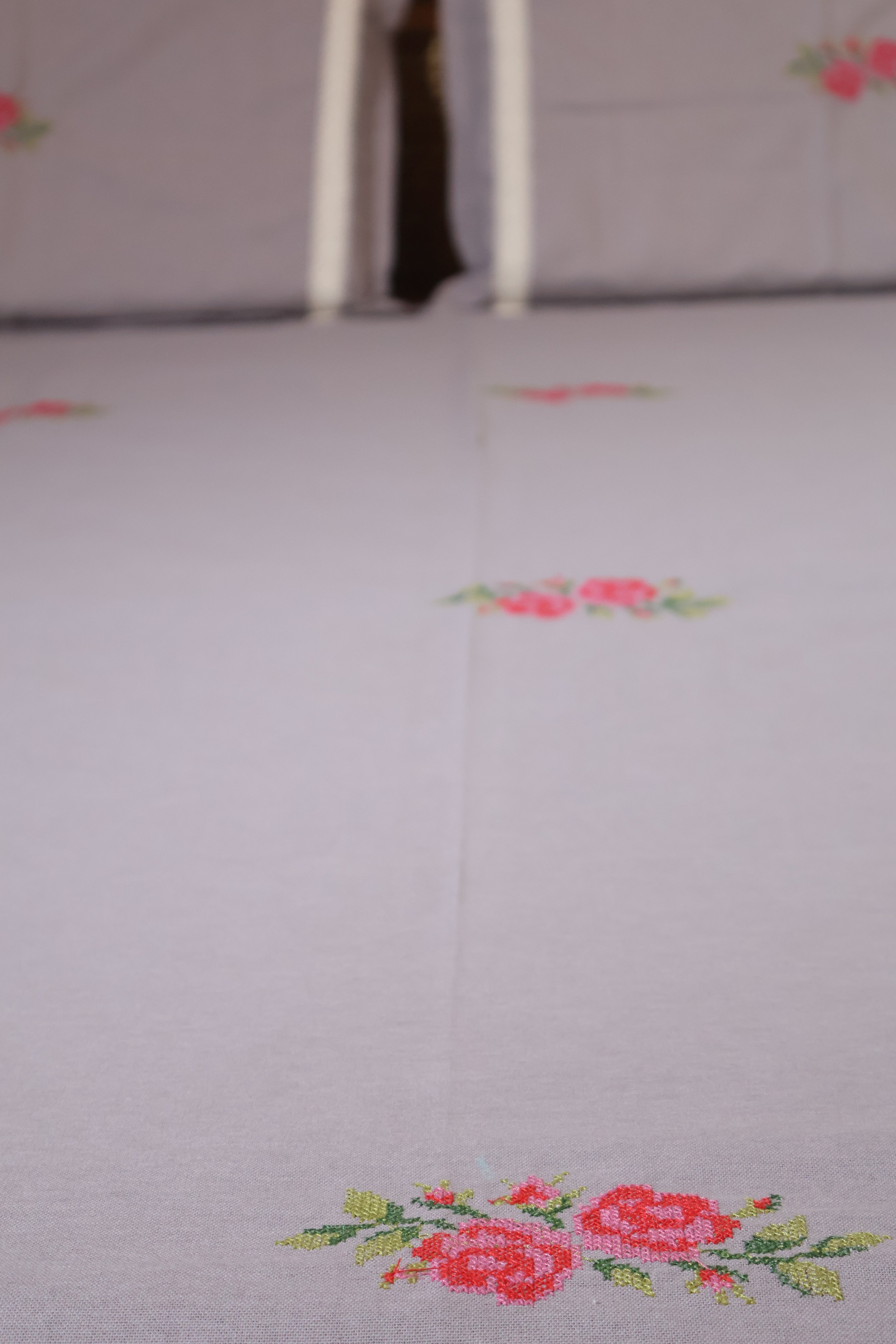 Bedsheets - King cross stitch embroidered bedsheets