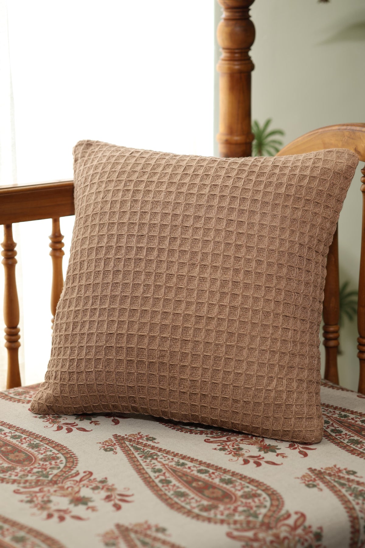 Waffle Weave Textured Cushion Cover