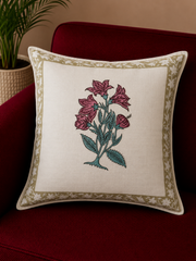 Handblock cushion cover, 16×16