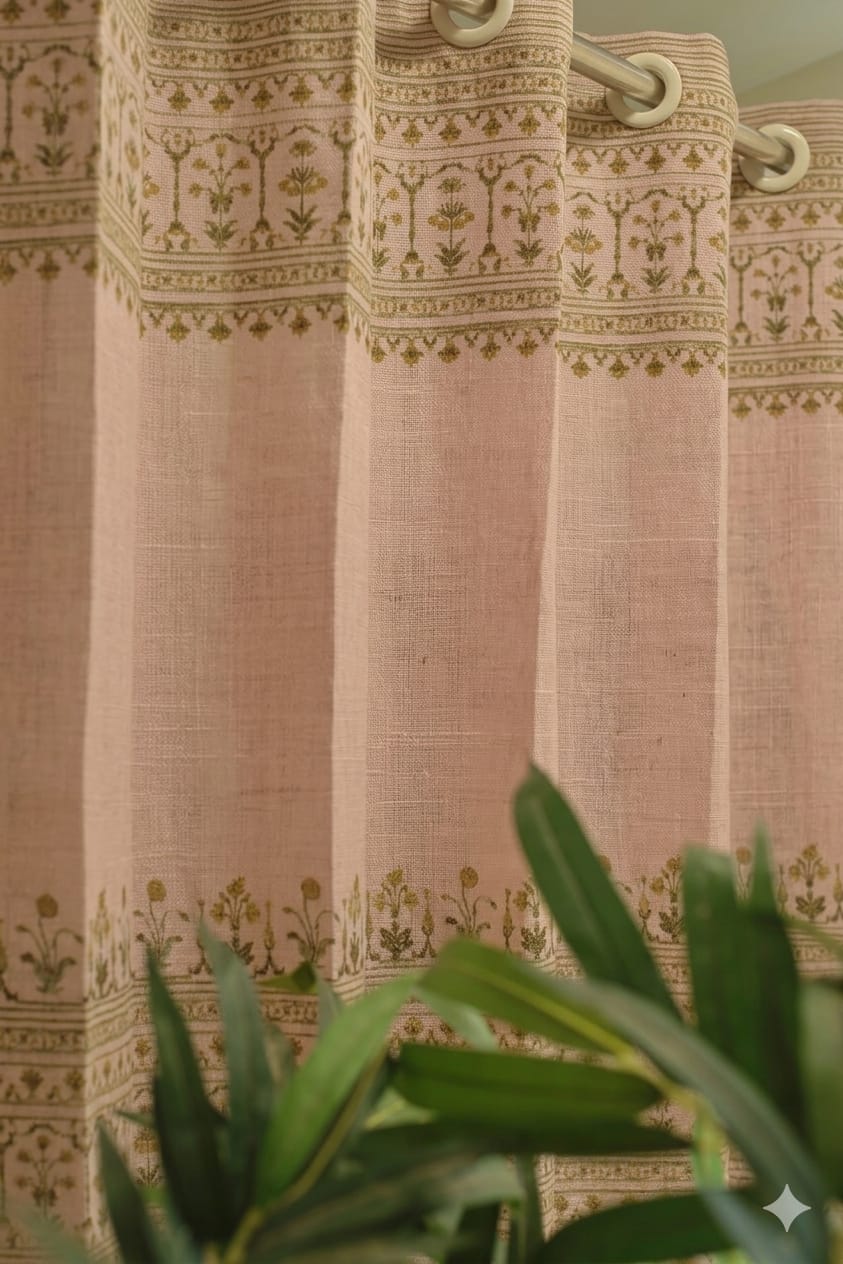 Curtains Handblock printed curtains (sheer and opaque) prebooking (description )