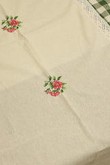 Table cloths - 8 Seater cross stitch embroidery  green check