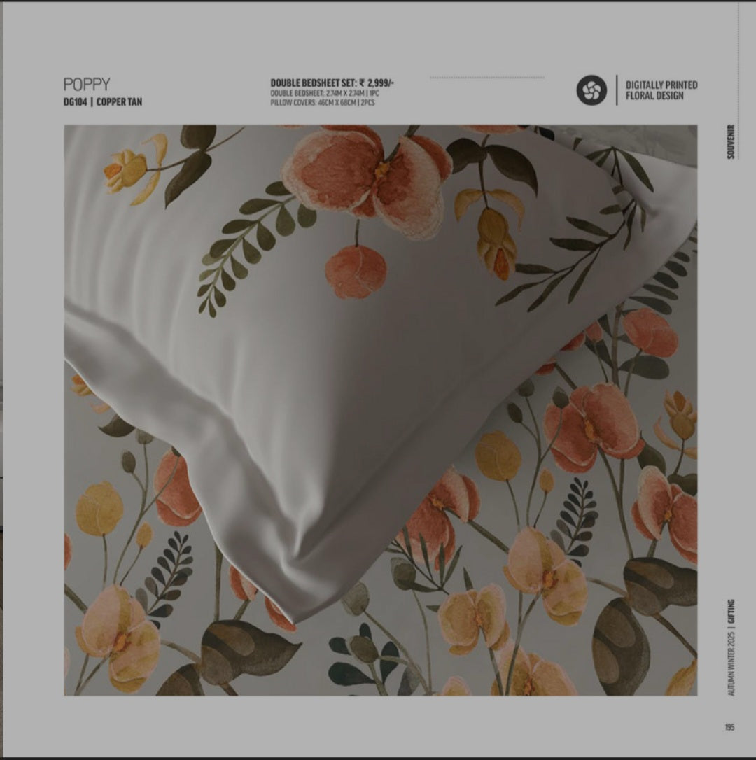 Bedsheets - Premium digital print floral king size soft cotton bedsheets