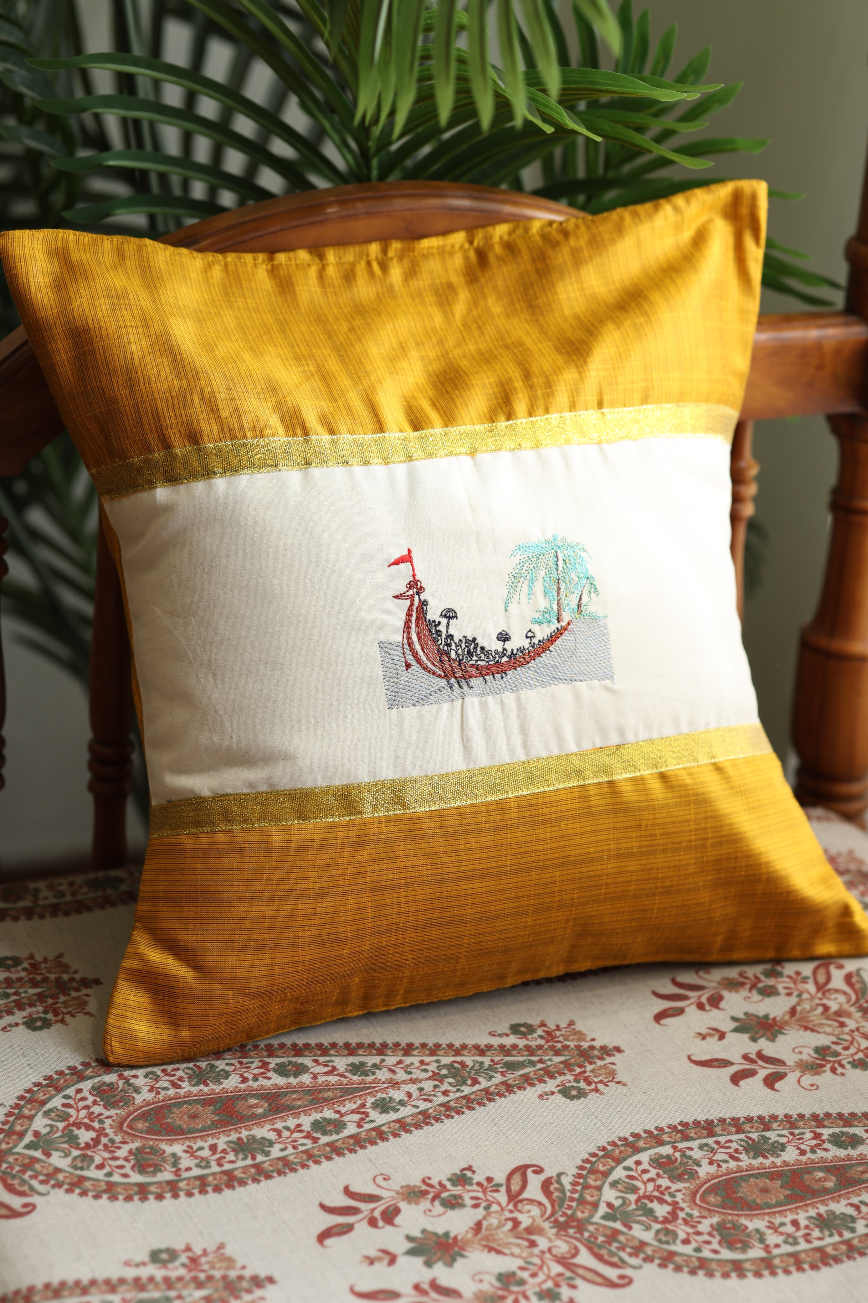 Onam Handblock Cushion Covers - 16*16 inches