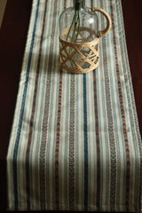 Striped Floral Patterned 6 seater Table Runner