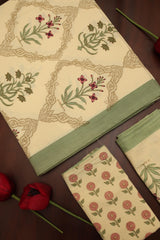 Bedsheets - King handblock IVORY RAJWADA bedsheets