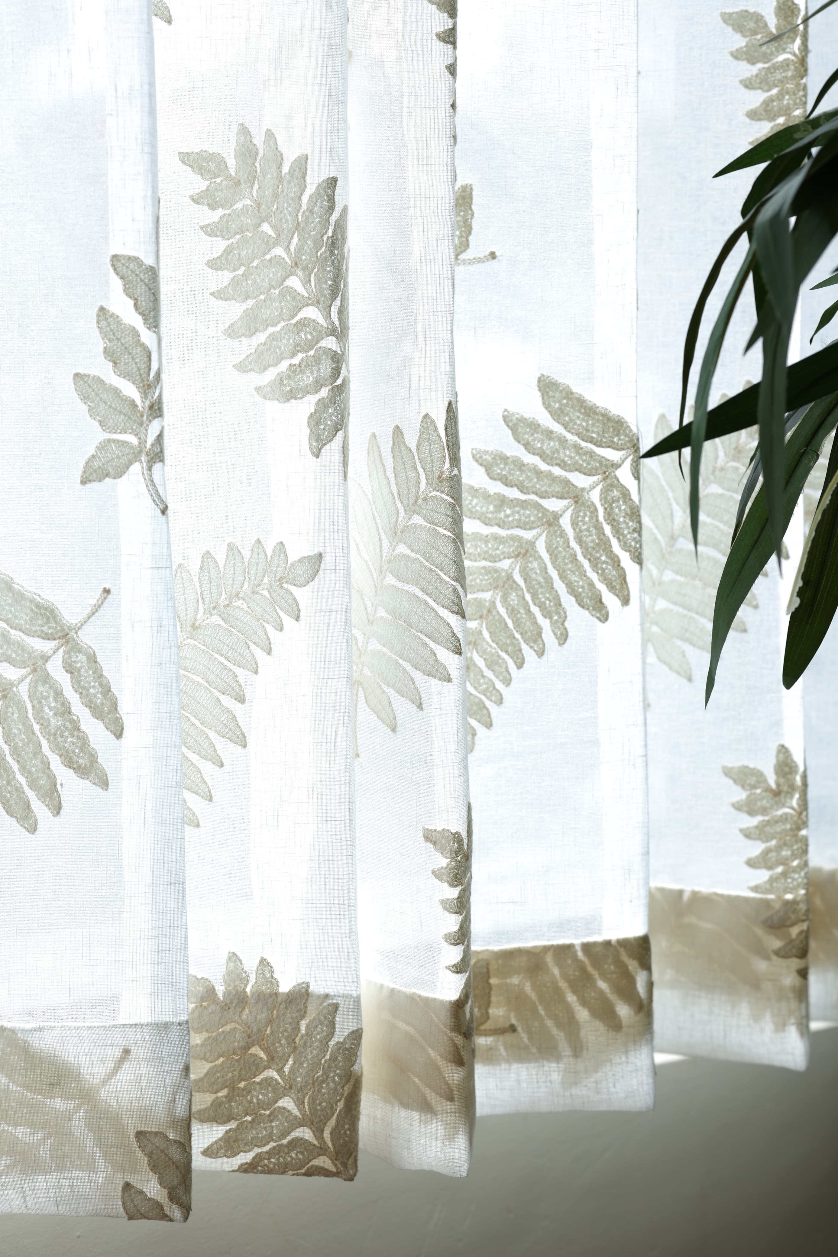 Curtains - Applique Premium Embroidery sheer curtains meher prebooking white base