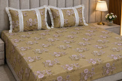 Bedsheets - Queen soft cotton lace bedsheets flora & lace