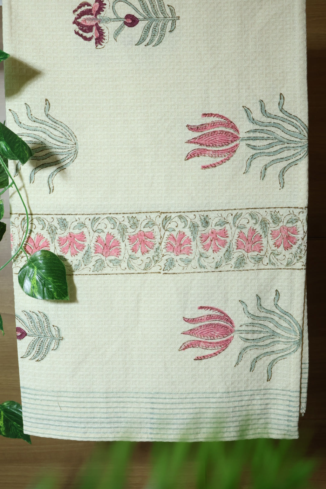 Handblock waffle towel