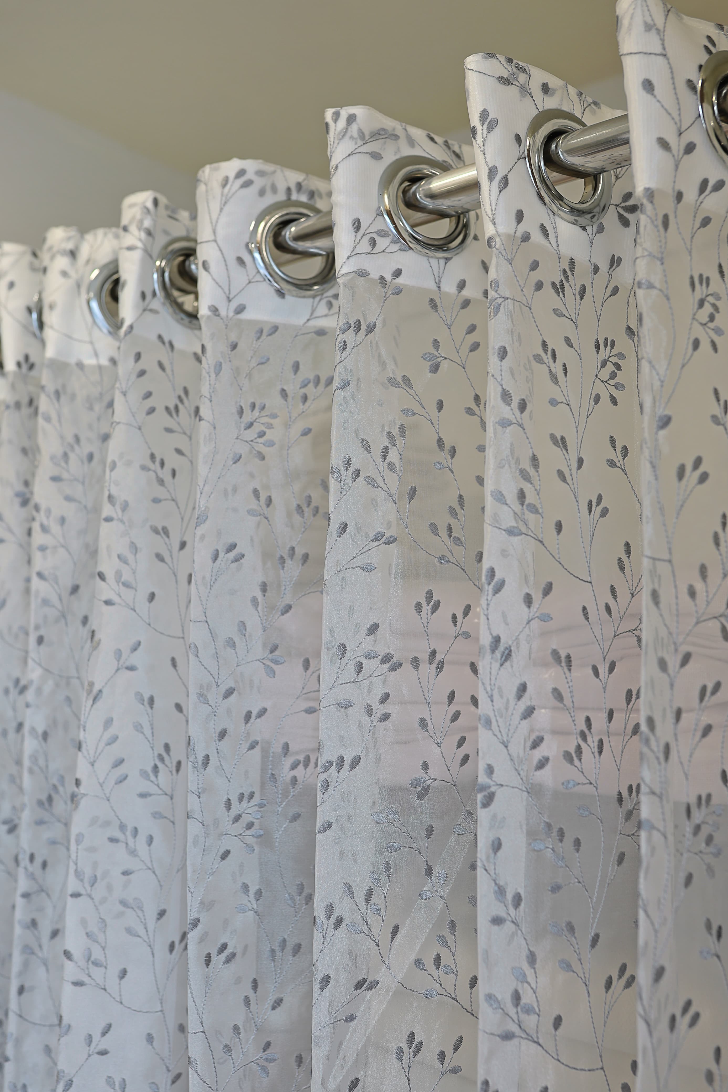 Curtains-Premium embroidered sheer curtains