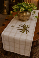 Onam Striped Table Runner - 6 seater (Embroidery)
