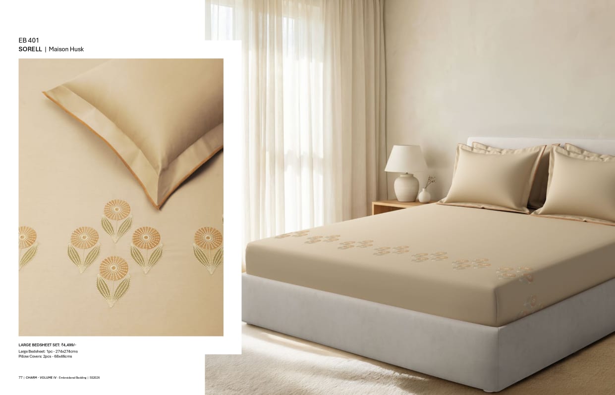 Bedsheets - King Premium machine embroidery bedsheets Sansaar : Saembro